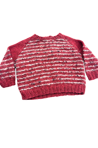Babies Burgundy striped knit jumper