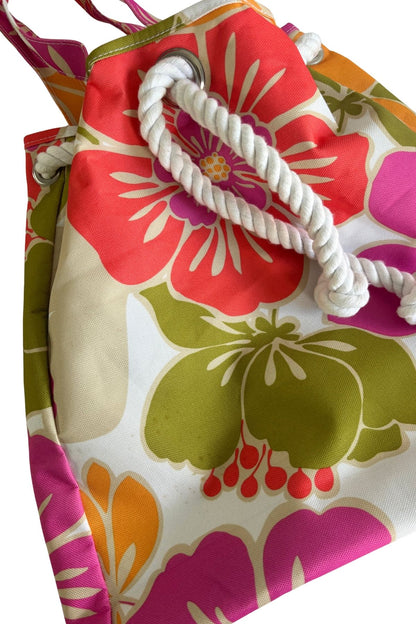 Clinique Coconut Girl rope drawstring tote bag