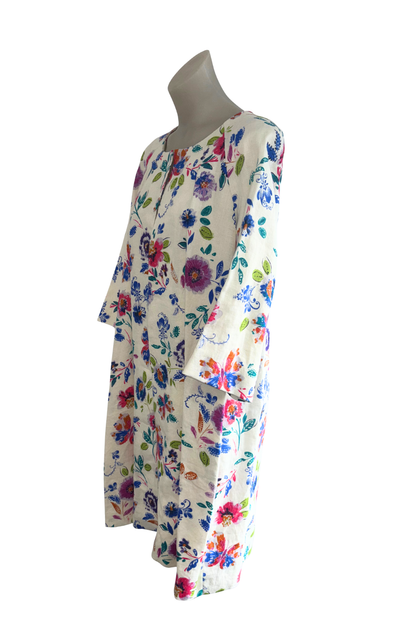 EAST floral linen coat, M NWT