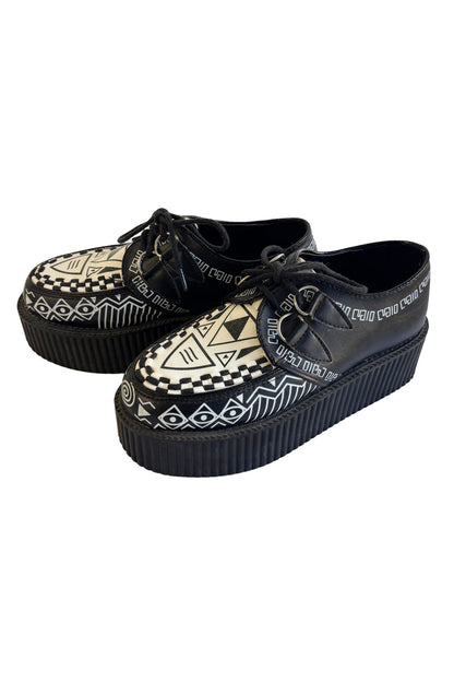 Creepers Aztec vegan PU platform loafers, EUR 35.5
