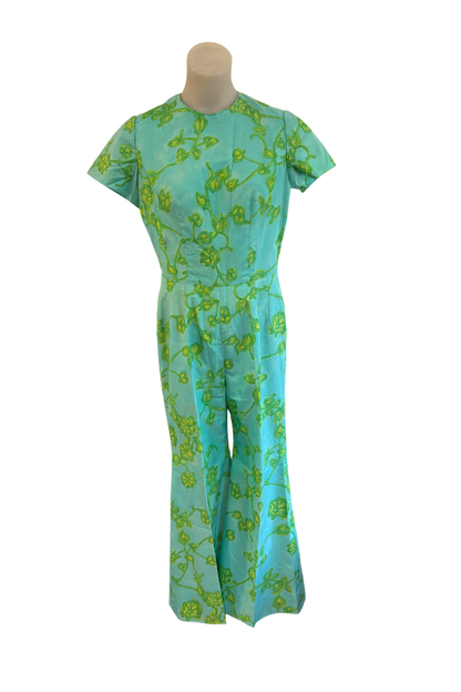 Vintage jumpsuit + scarf, S