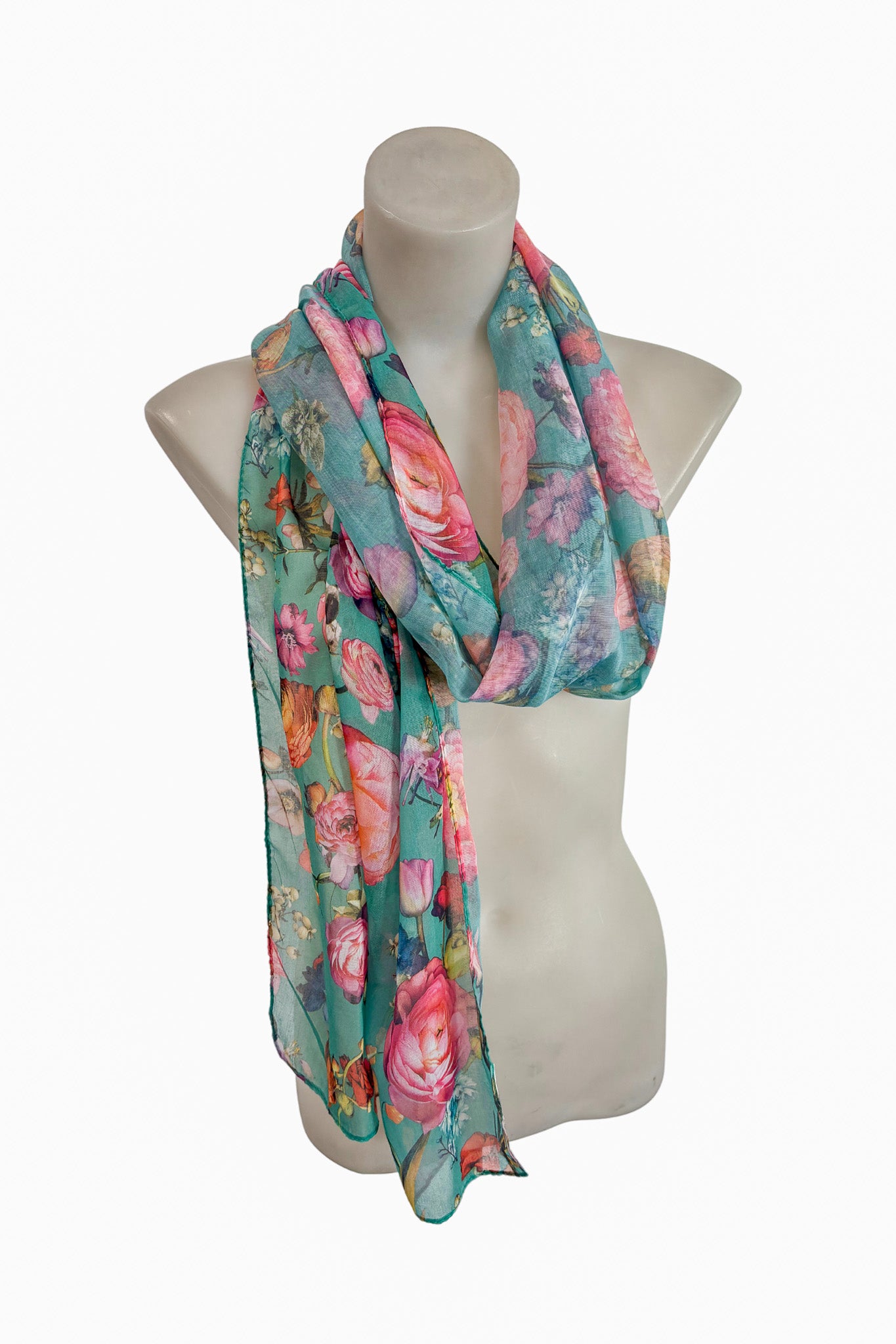 Beautiful spring flowers scarf