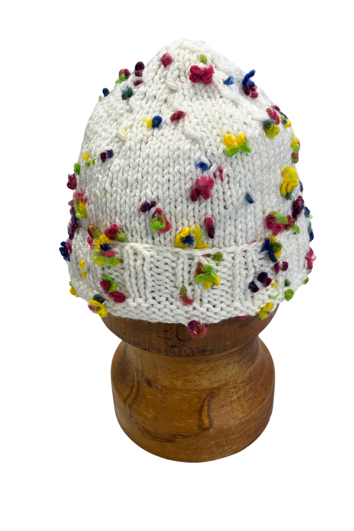 Colourful spots knit beanie
