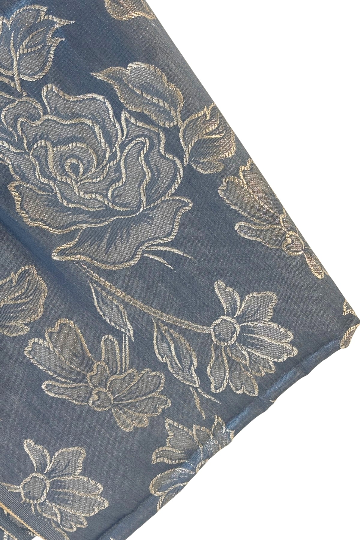 Glittery blue + silver fabric