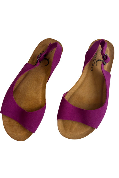 Celtic + Co fuchsia suede sandals, 37