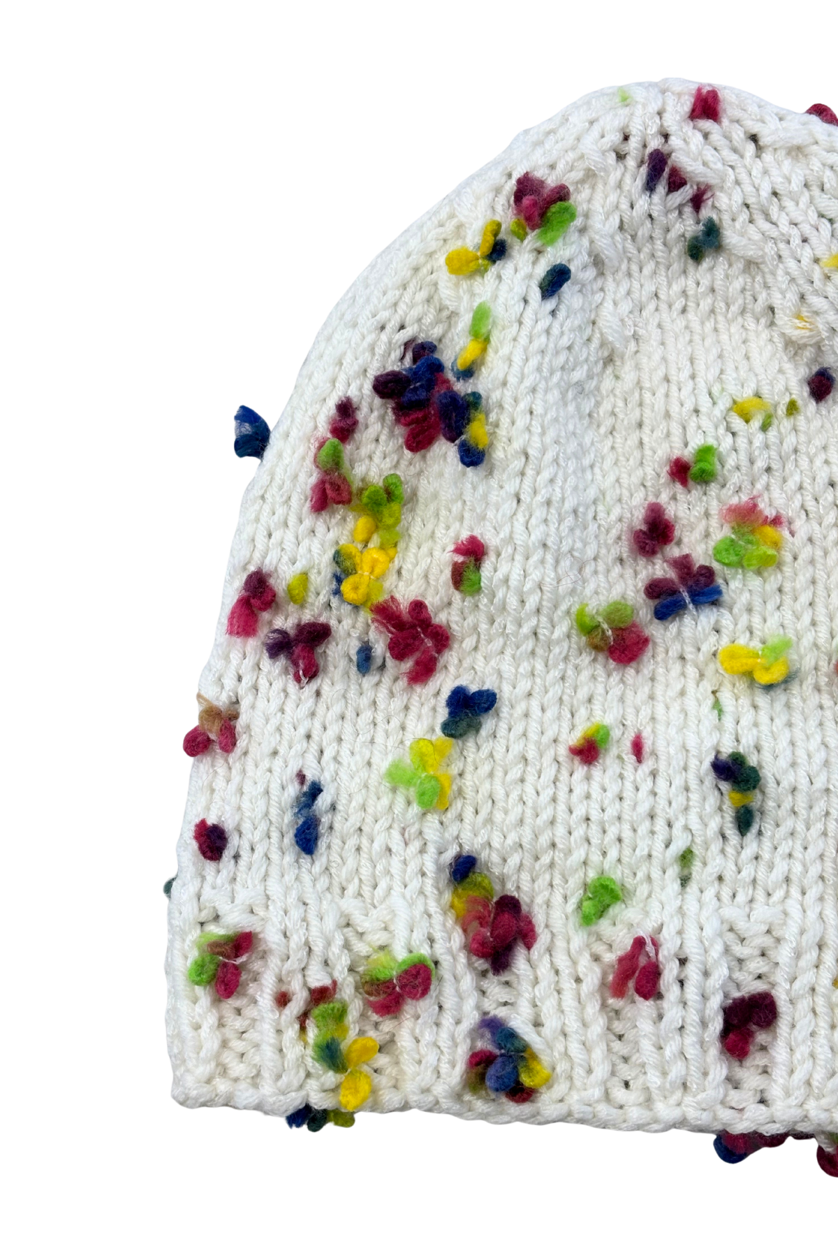 Colourful spots knit beanie