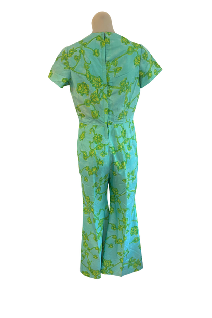 Vintage jumpsuit + scarf, S