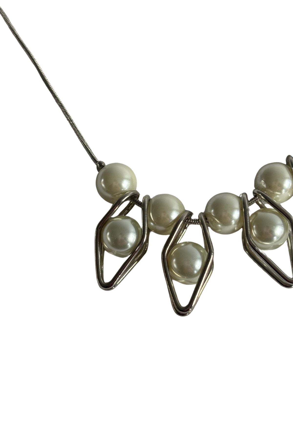 Jacqui-E faux pearl spikey necklace