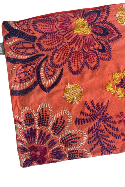 Keiko floral embroidered decorative pillowcase
