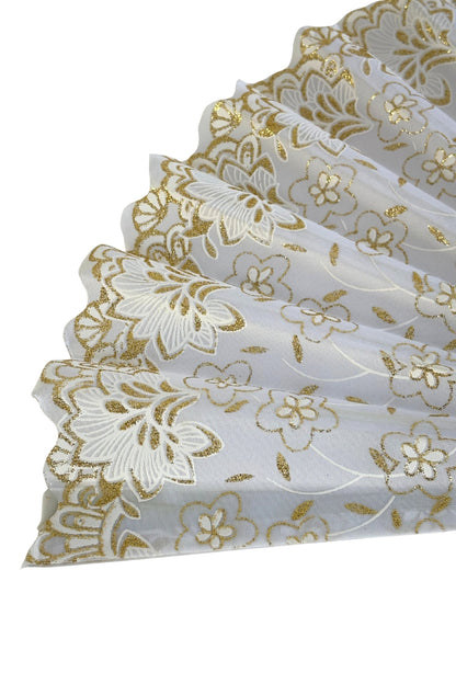 Gold + white fan
