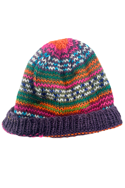 Zig Zag vibrant knit beanie