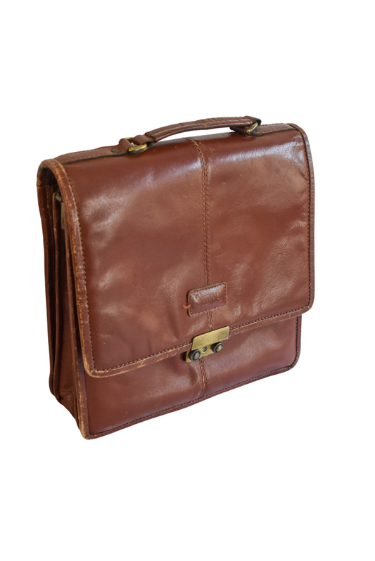Sienna vintage leather briefcase