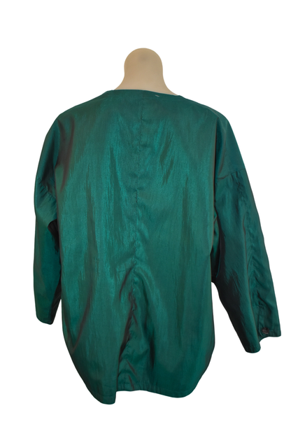 Vintage blue iridescent oversized blazer, L