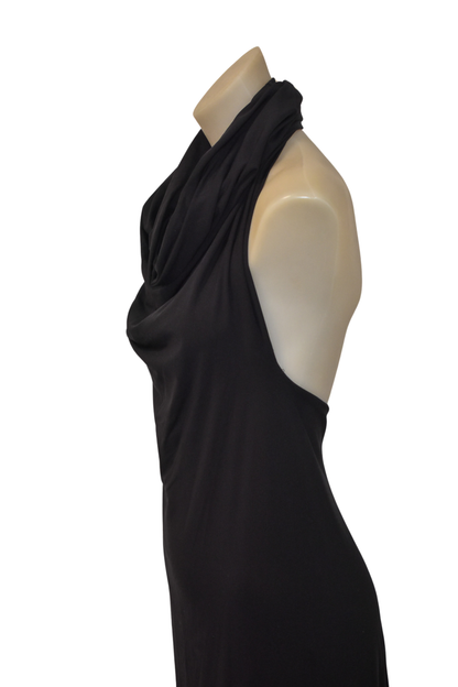 Ricochet NZ made little black halter neck dress, 8