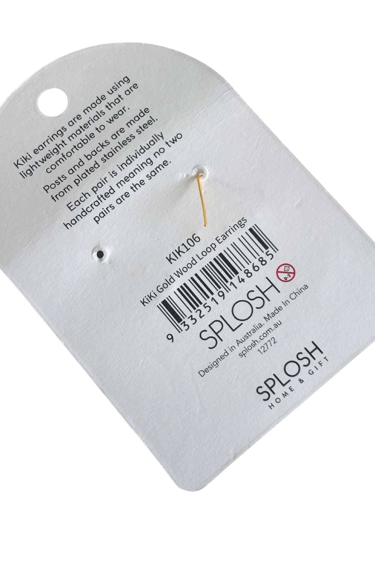 Kiki gold wood loop earrings