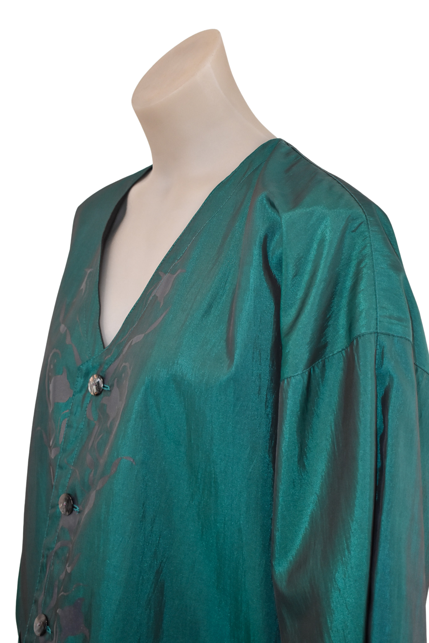 Vintage blue iridescent oversized blazer, L