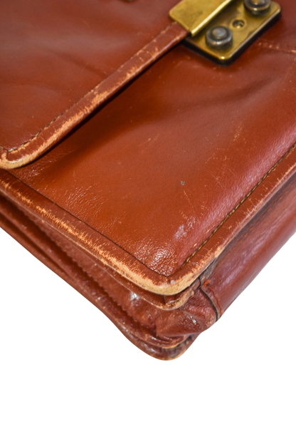 Sienna vintage leather briefcase