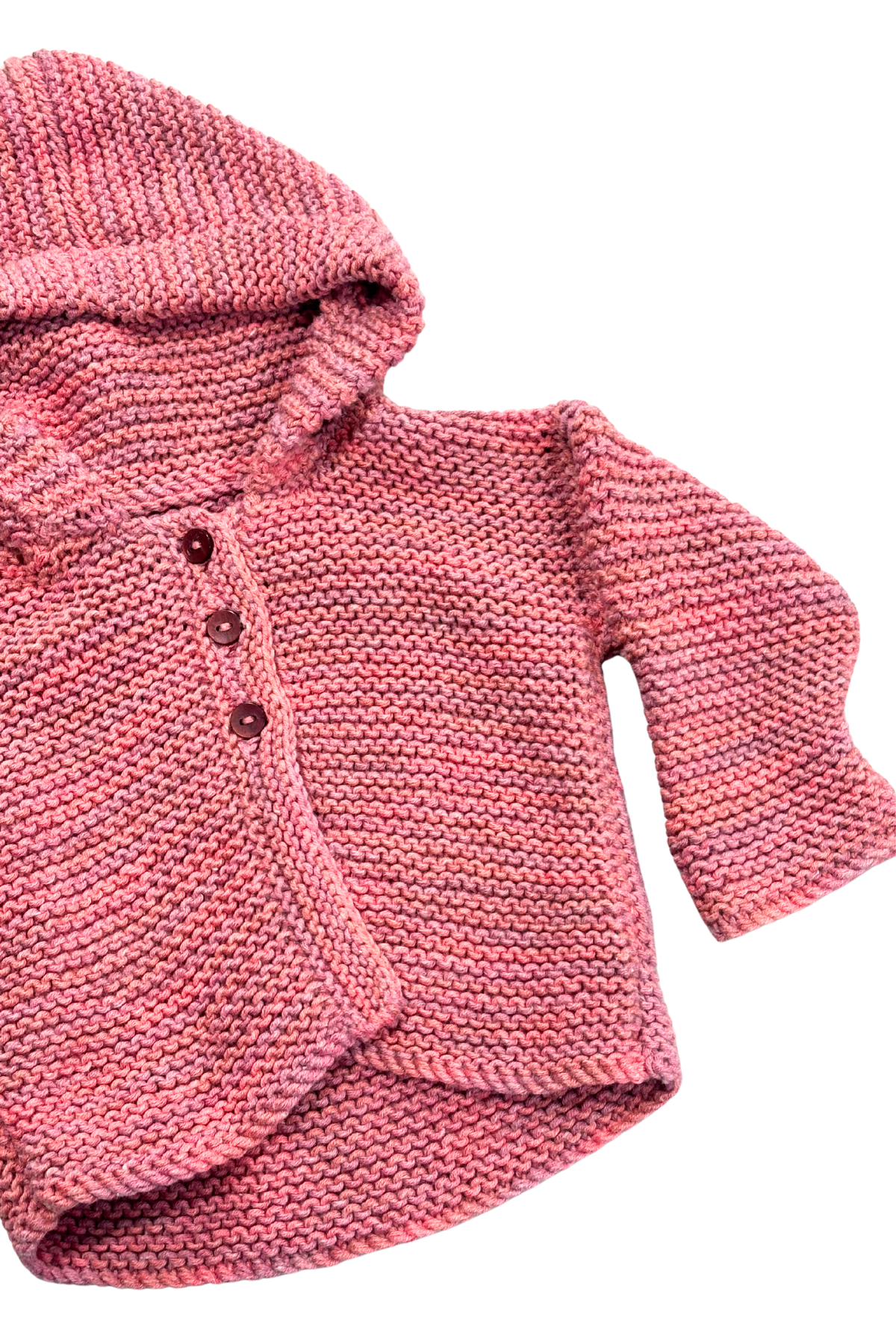 Babies Pink knit hooded cardigan