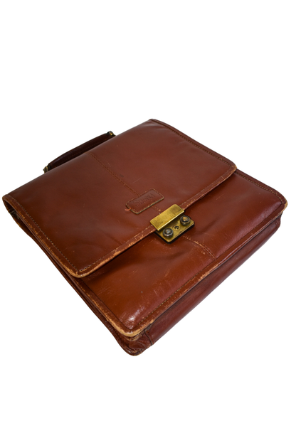 Sienna vintage leather briefcase
