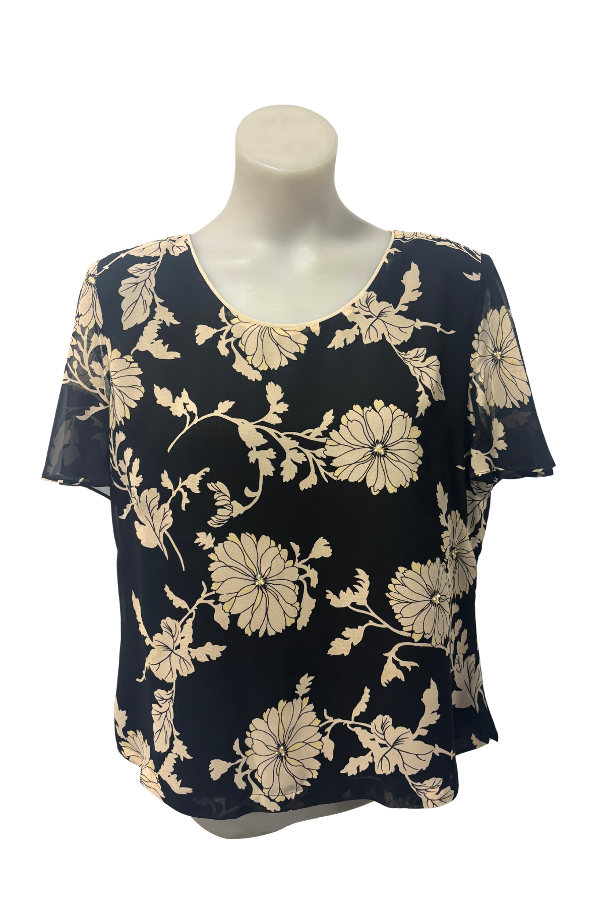 Jacques Vert floral beaded blouse, 14