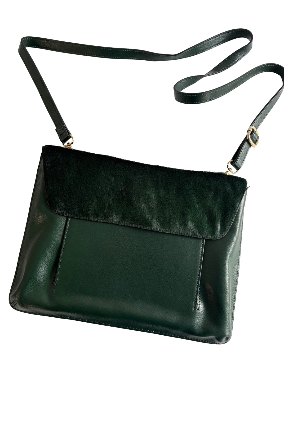 Kelly Brown Designer Green Leather Handbag