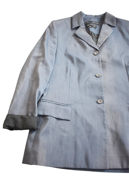 Judith Malcolm NZ made metallic blue blazer, 10