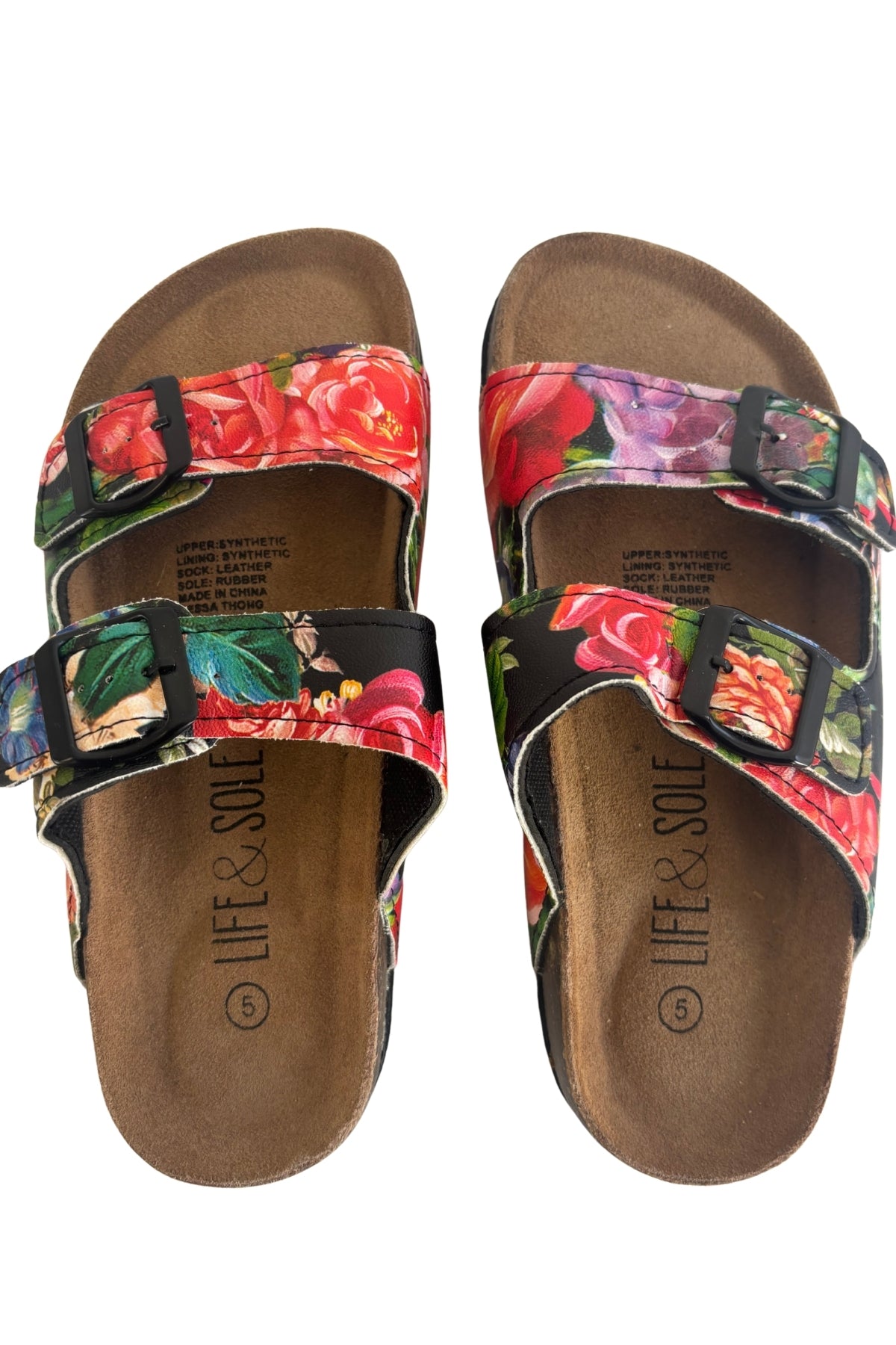 Life & Sole floral slide sandals, 5