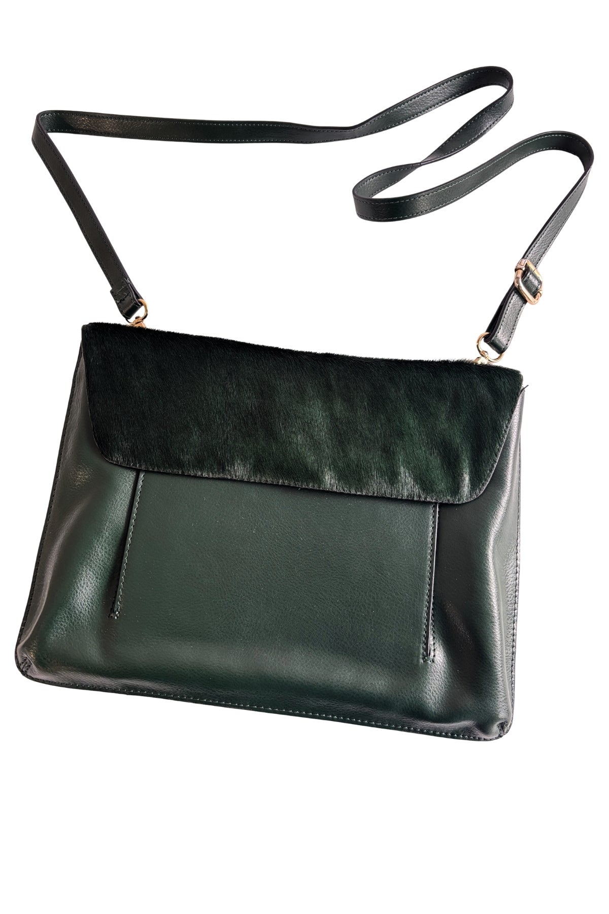 Kelly Brown Designer Green Leather Handbag