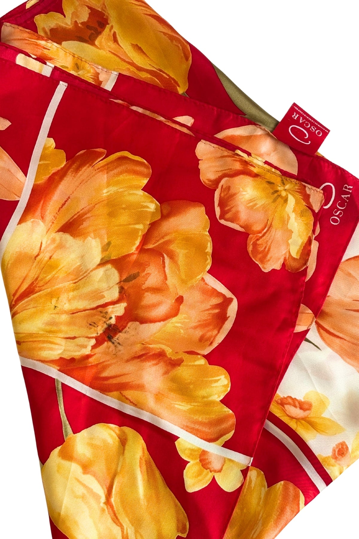 Oscar De La Renta 100% silk floral scarf