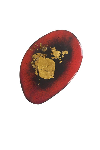 Enamels by Heather Calnan gold flake brooch