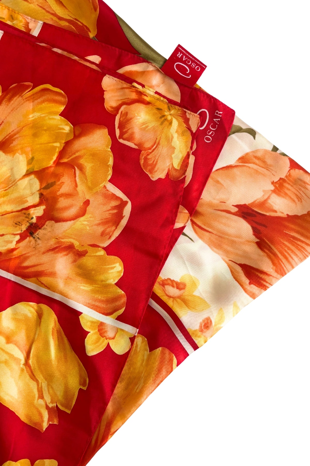 Oscar De La Renta 100% silk floral scarf