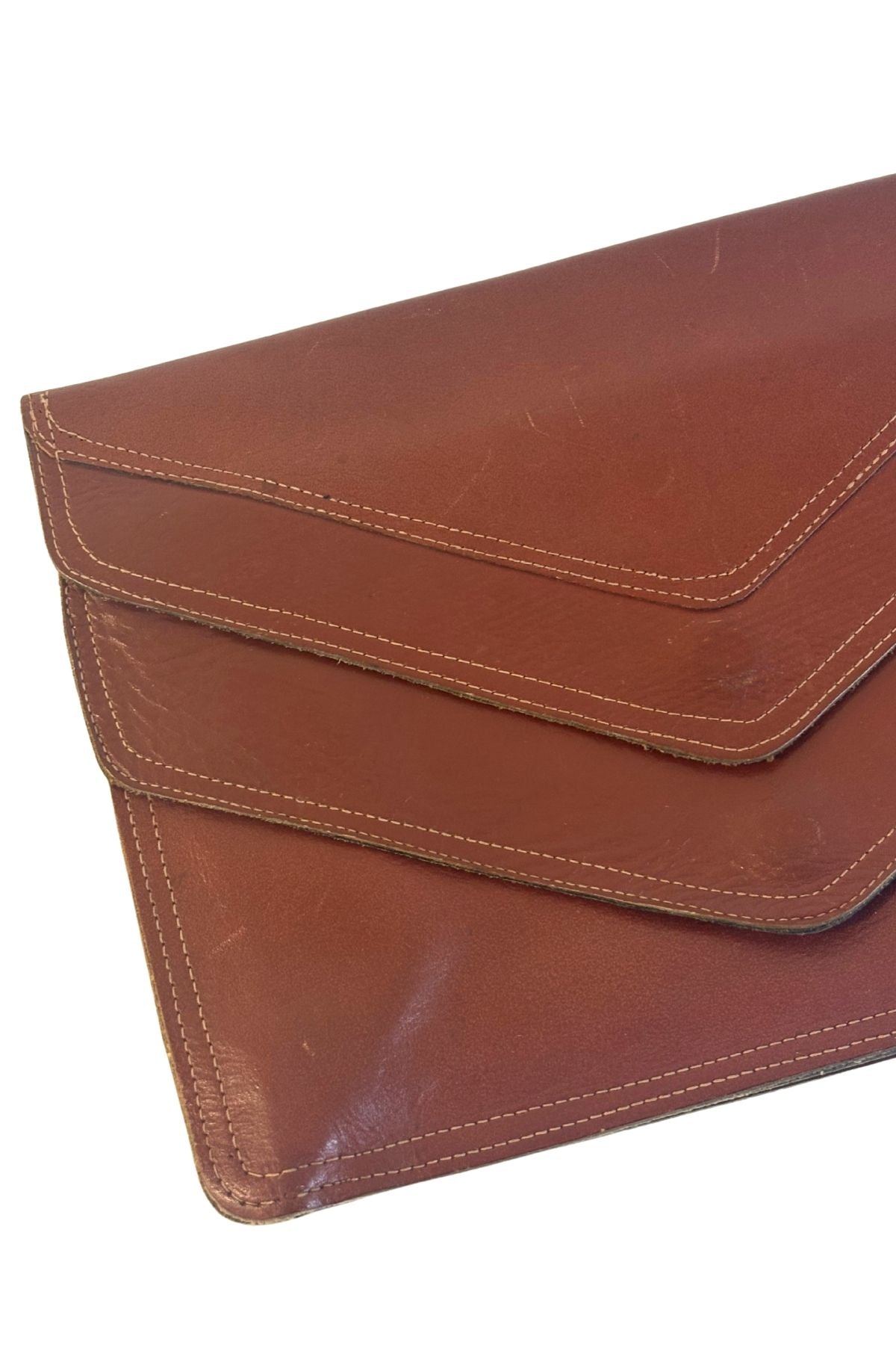 Genuine leather envelope clutch bag