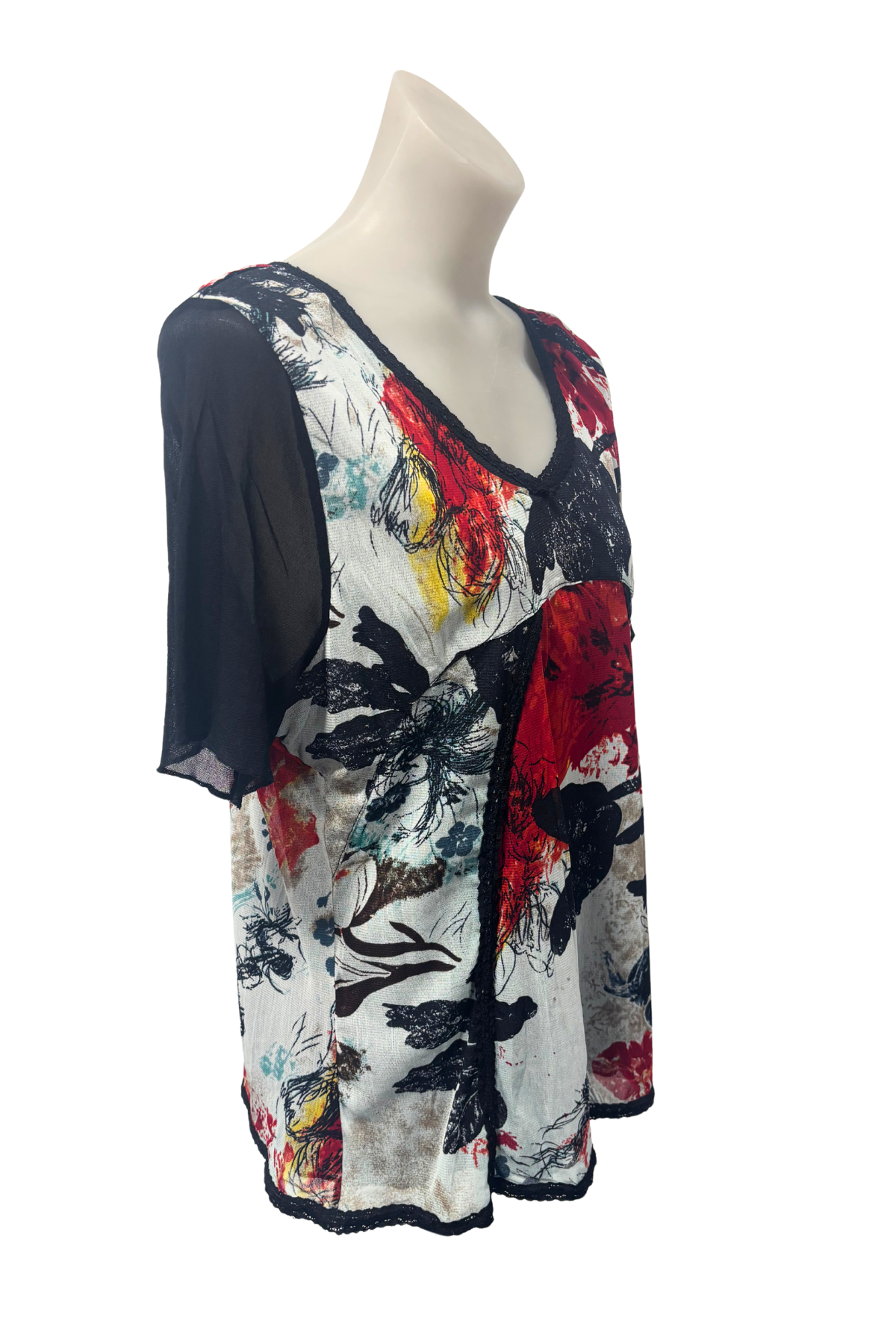 Caroline Collection mesh lace blouse, 20