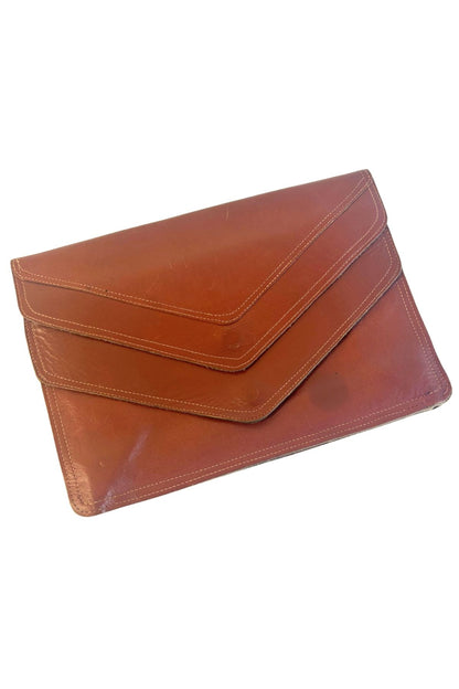 Genuine leather envelope clutch bag