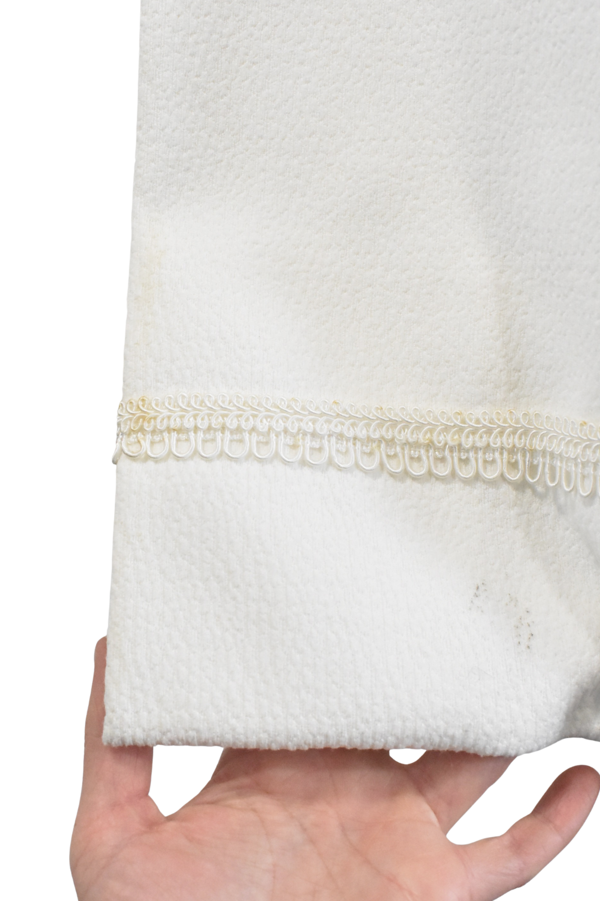 1960's Crimplene white mid coat, S