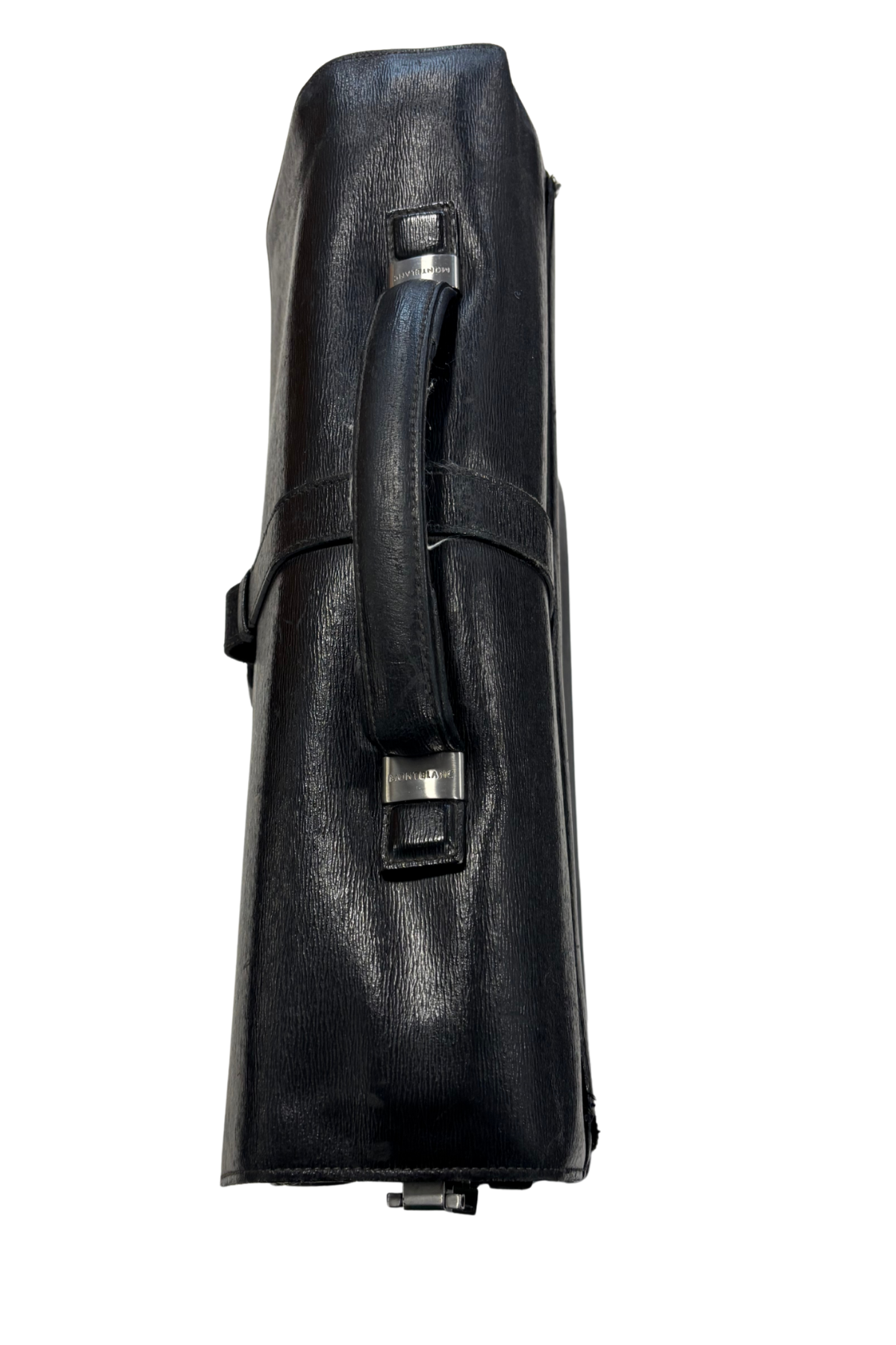 Mont Blanc black leather briefcase