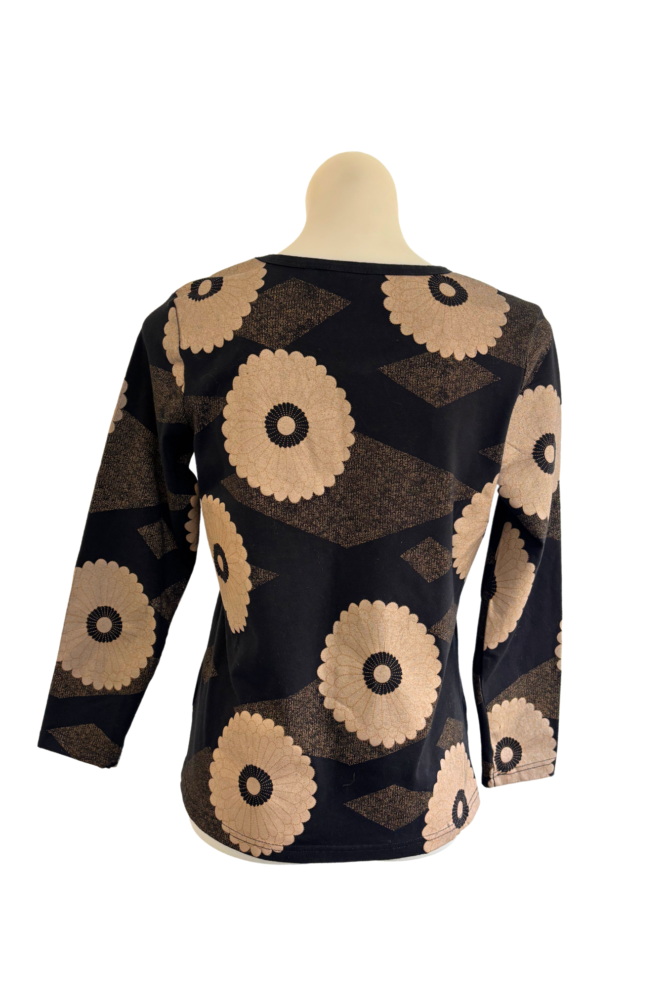 Black Plum screen printed blouse, M