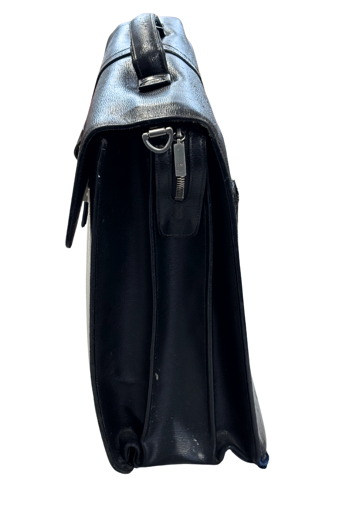 Mont Blanc black leather briefcase