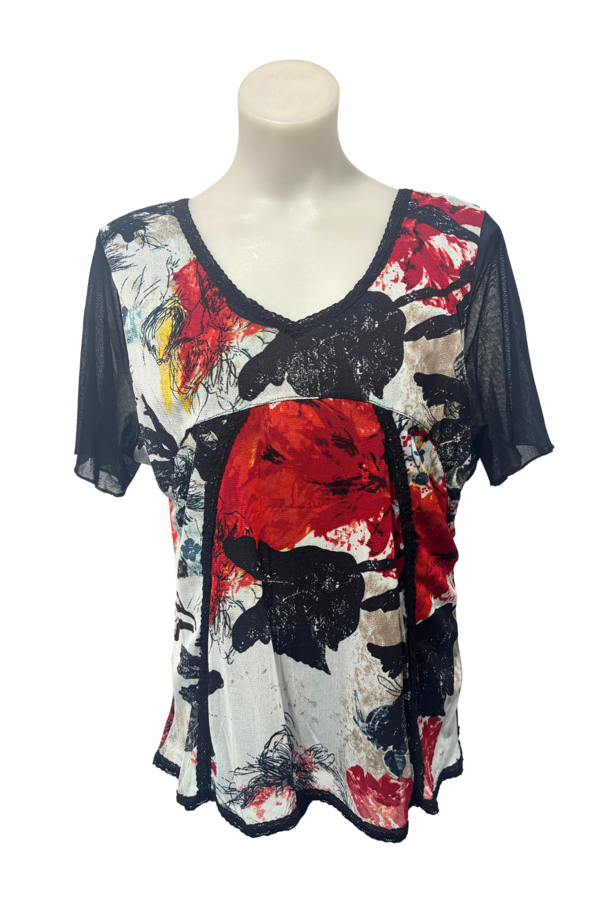 Caroline Collection mesh lace blouse, 20