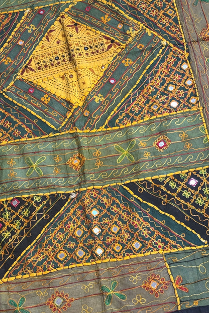 Funky embroidered mirrors tapestry