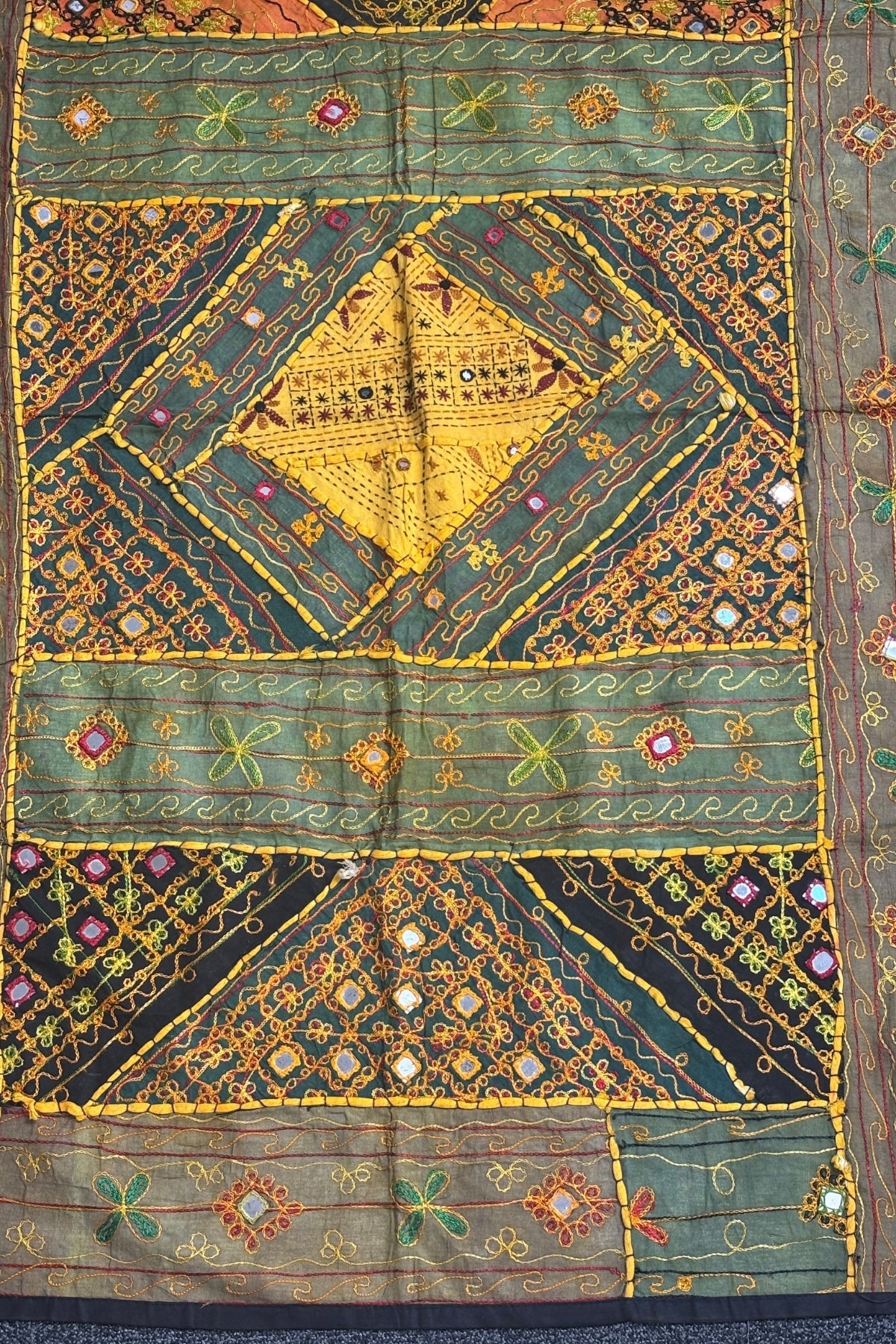 Funky embroidered mirrors tapestry