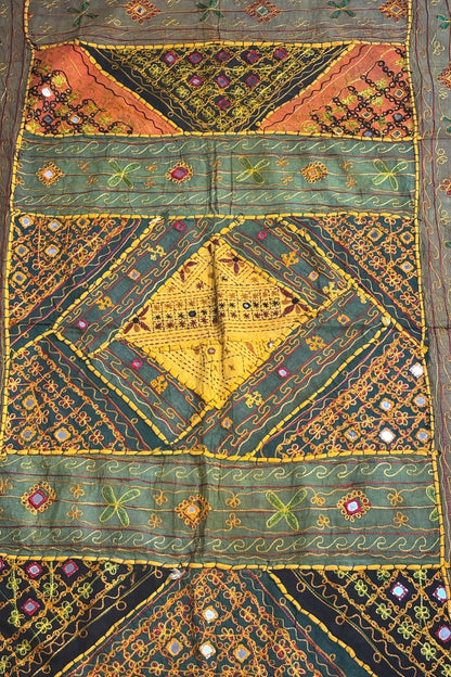 Funky embroidered mirrors tapestry