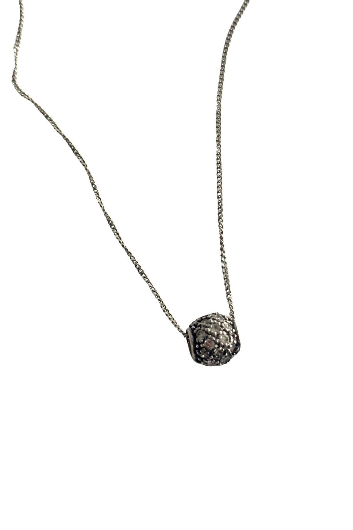 925 Silver glitzy charm necklace