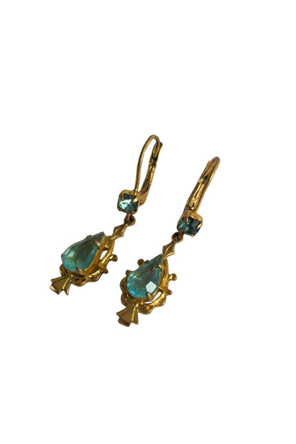 Vintage faux blue topaz earrings