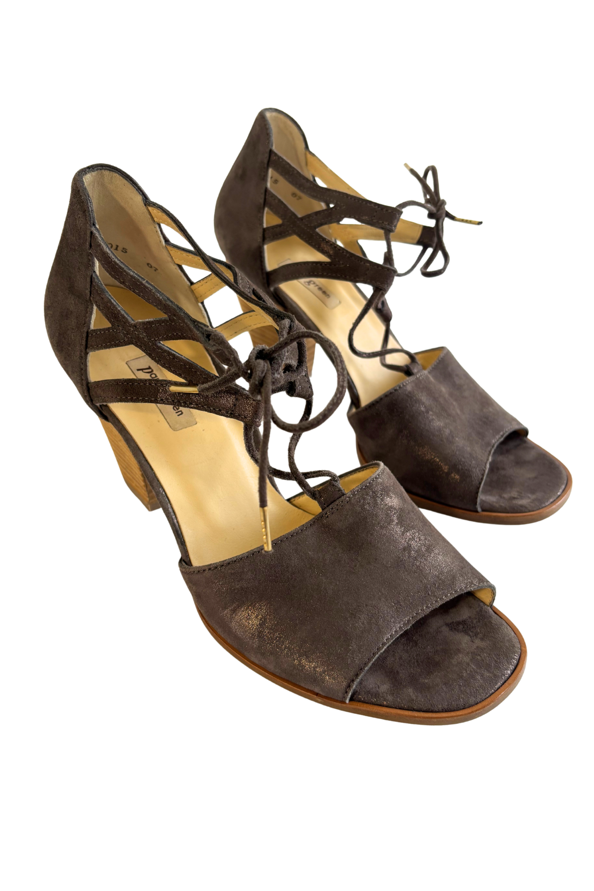 Paul Green metallic suede strappy heels, 9