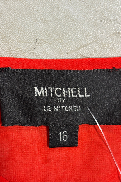 Mitchell by Liz Mitchell red lightweight dress, 16