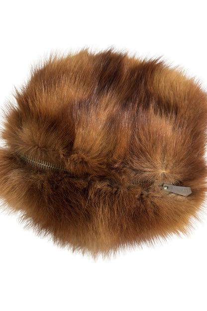 Fur zipper pouch