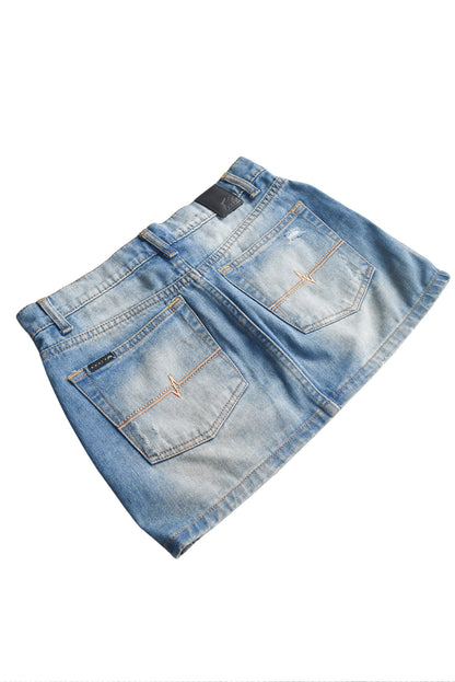 Old school rusty denim mini skirt, 6
