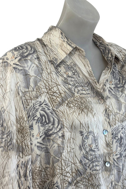Kimberley Fox white tiger silk bouse, 16