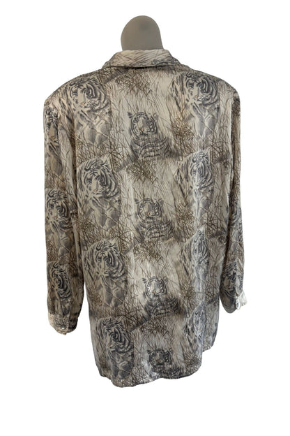 Kimberley Fox white tiger silk bouse, 16